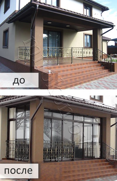 веранда остекление холодное алюминием