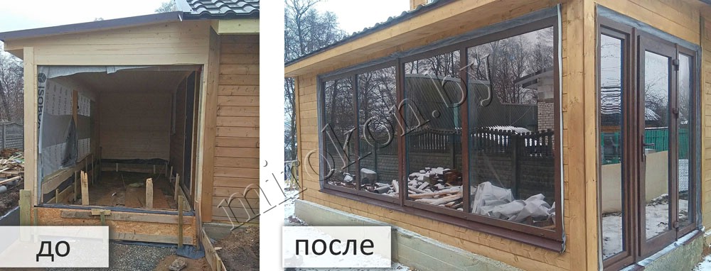 веранда остекление окнами ПВХ